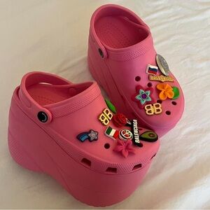 Pink Balenciaga Platform Crocs